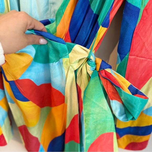 WeWoreWhat Vibrant Blue and Green Mini Dress - Picture 7 of 10